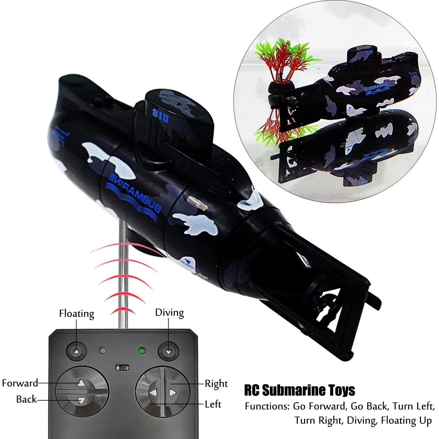 Submarino RC Militar Yingmate 14.5 cm Control Remoto Negro