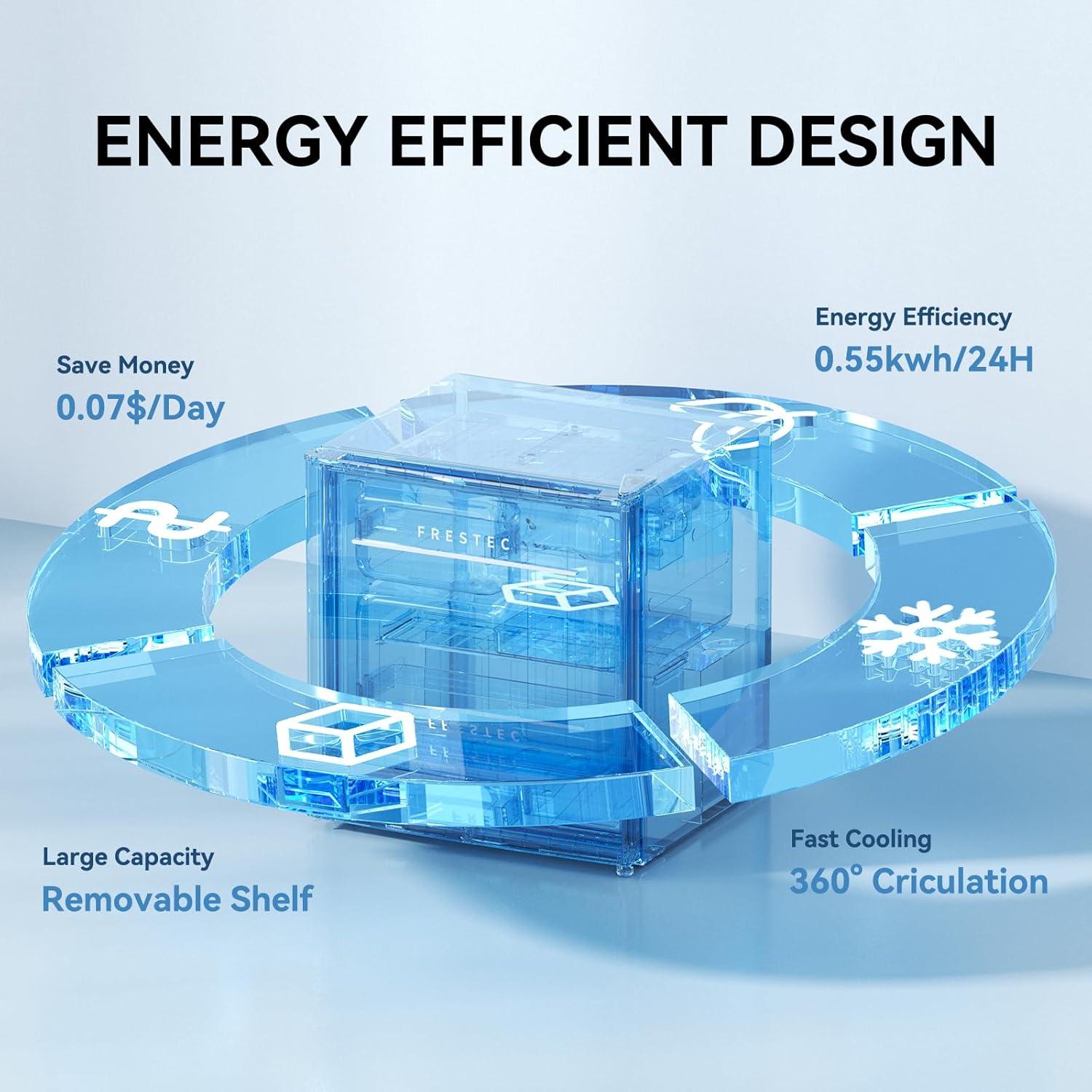 Mini Nevera Frestec 1.7 Pies Cúbicos con Congelador Negro