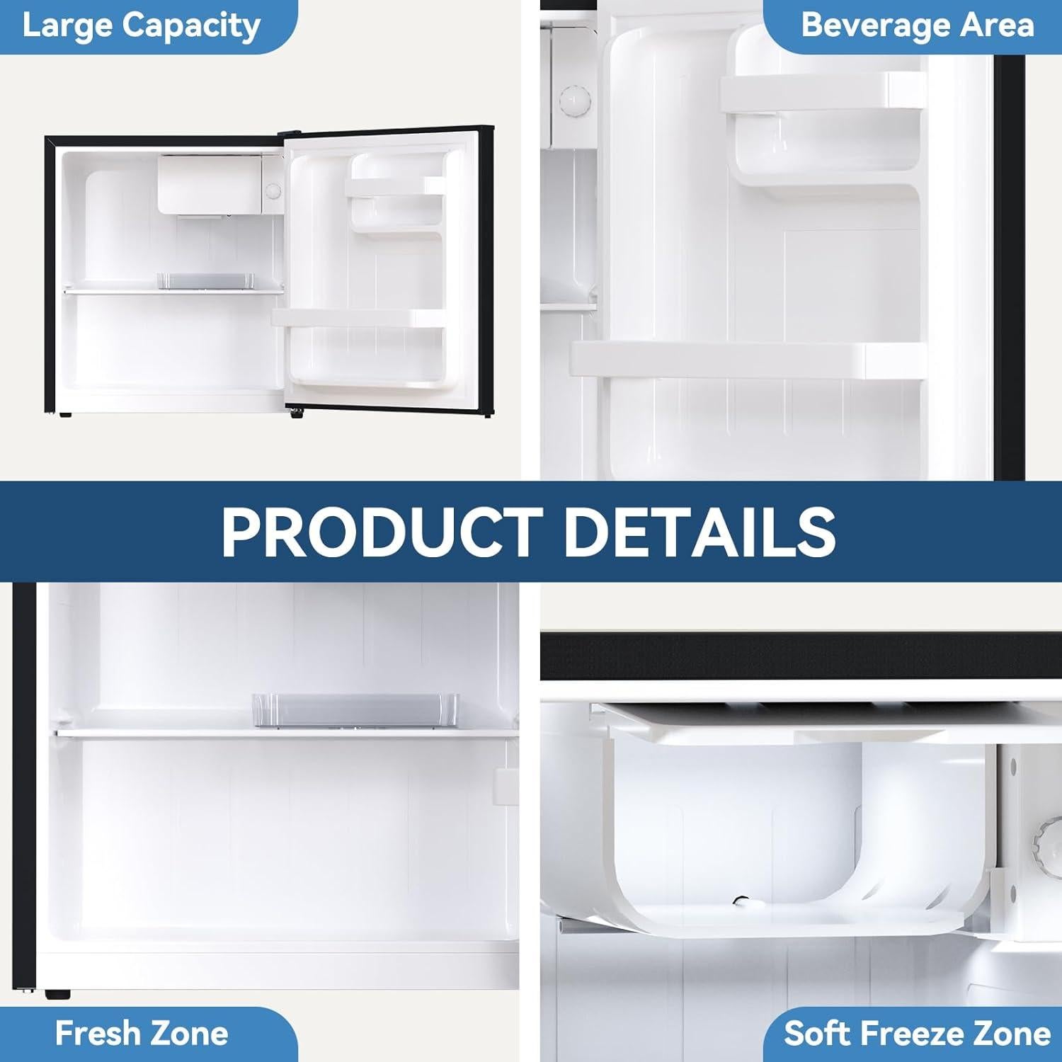 Mini Nevera Frestec 1.7 Pies Cúbicos con Congelador Negro