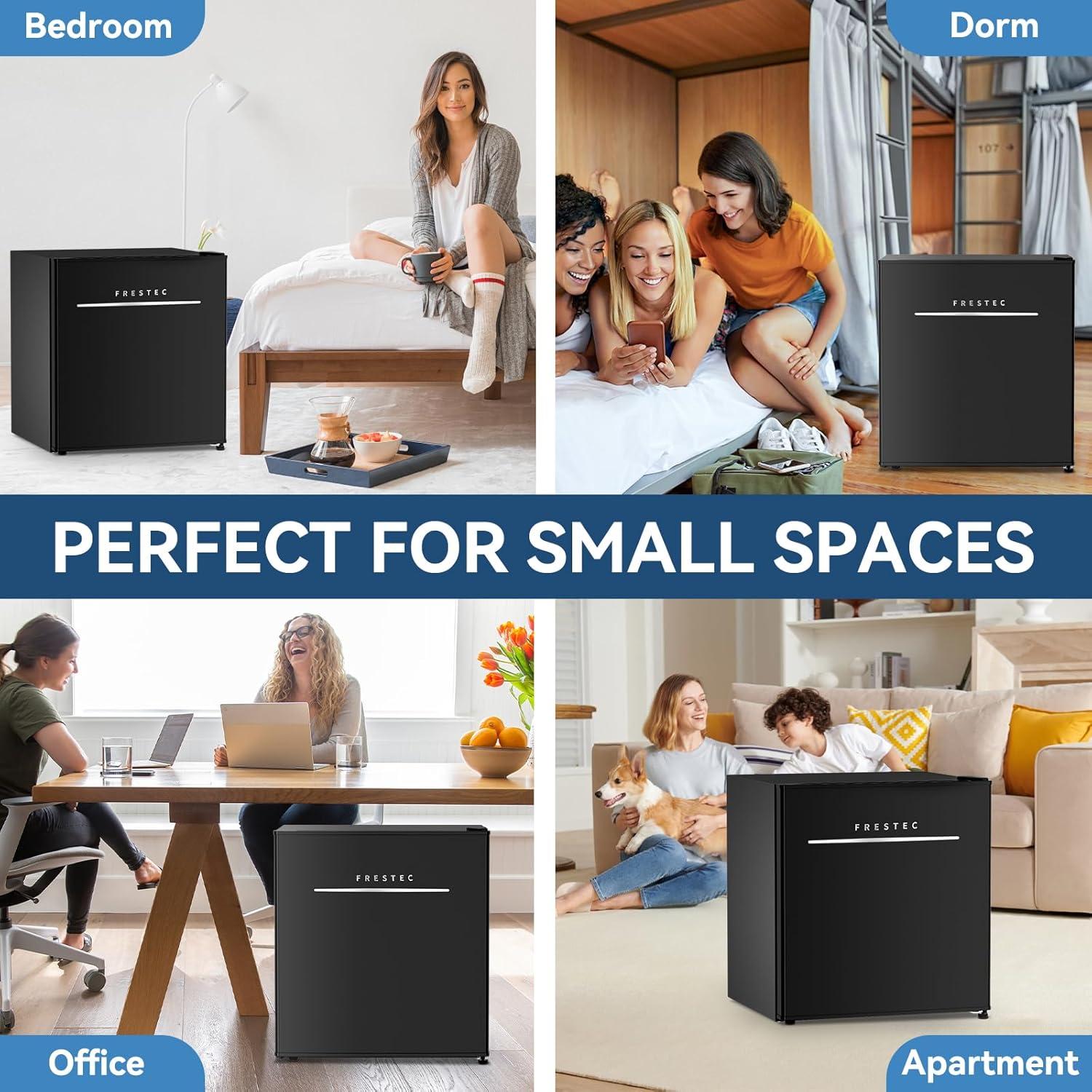 Mini Nevera Frestec 1.7 Pies Cúbicos con Congelador Negro