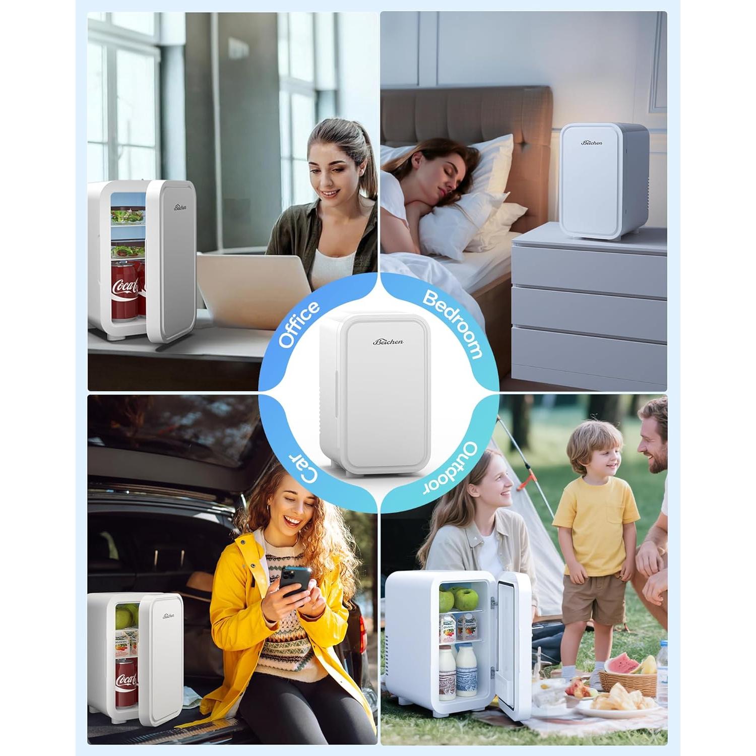 Mini Nevera Portátil BEICHEN 6L Blanca - Enfriador y Calentador