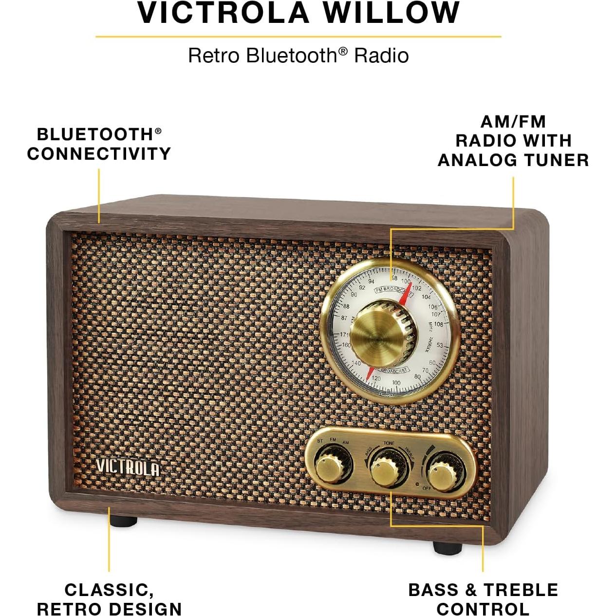 Radio Bluetooth Retro Victrola Espresso con Altavoces Integrados