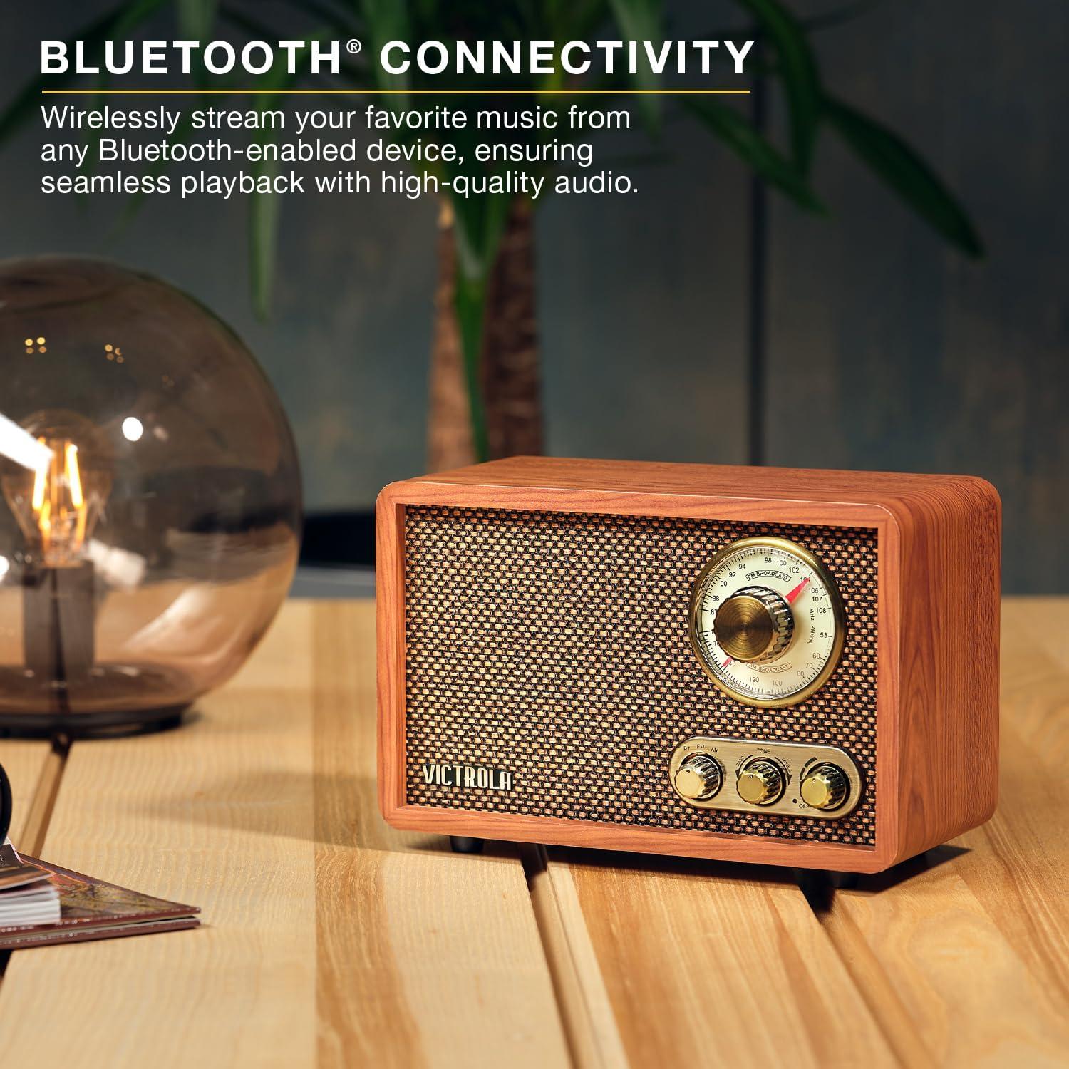 Radio Bluetooth Retro Victrola Espresso con Altavoces Integrados