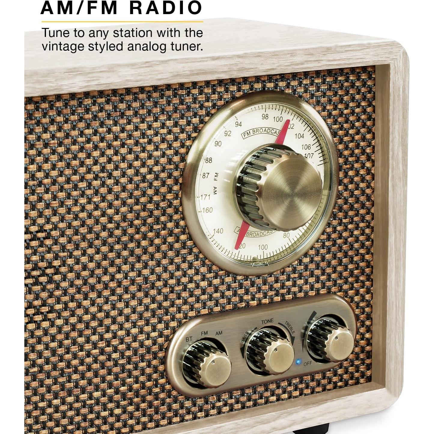 Radio Bluetooth Retro Victrola Espresso con Altavoces Integrados