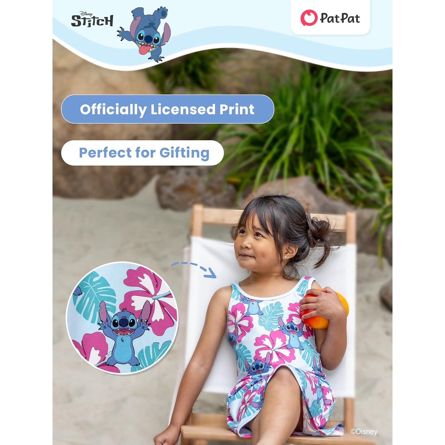 Disney Frozen Elsa Princess Minnie Stitch Toddler Girl Tank Dress Summer Beach Holiday Sleeveless A-Line Sundress 2-13 Years