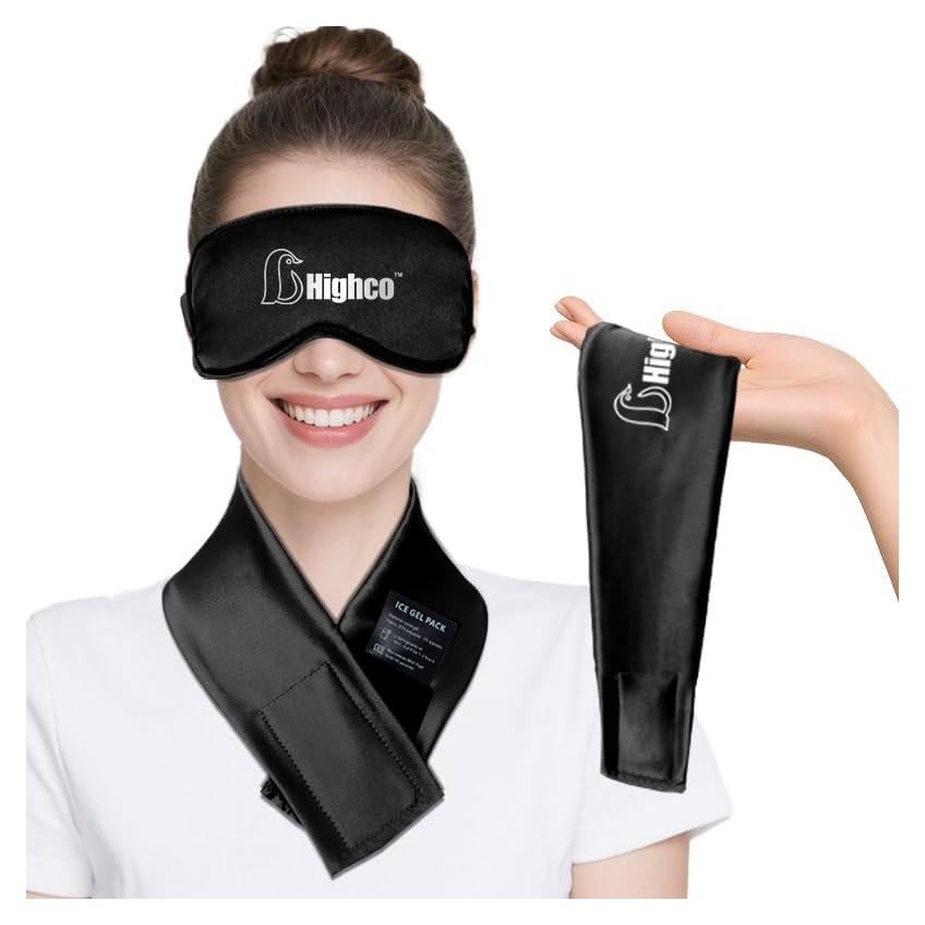 Gorro Alivio Migraña y Máscara Fría Gel Highco - Negro