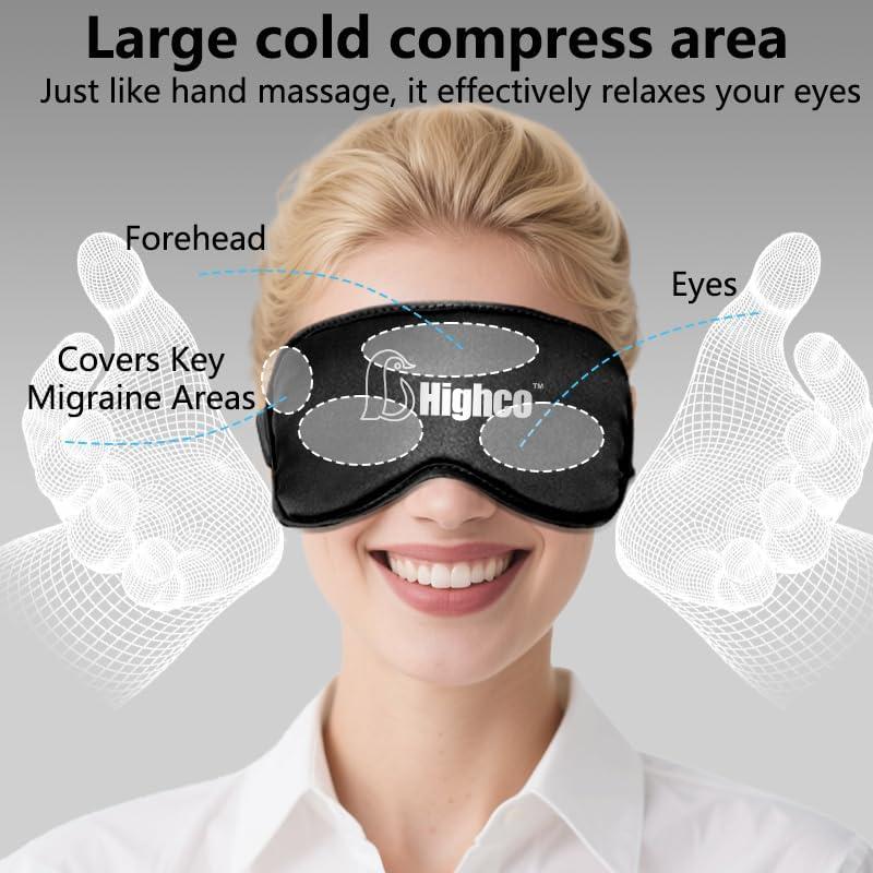 Gorro Alivio Migraña y Máscara Fría Gel Highco - Negro