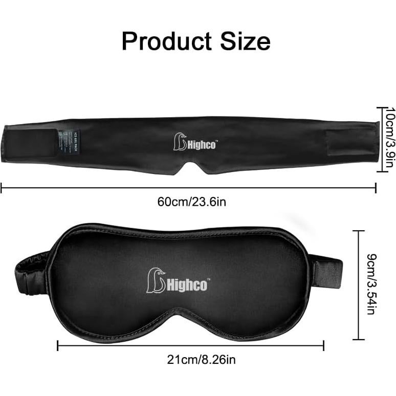 Gorro Alivio Migraña y Máscara Fría Gel Highco - Negro