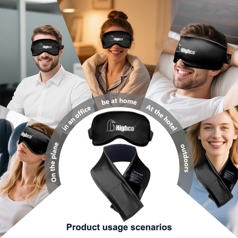 Gorro Alivio Migraña y Máscara Fría Gel Highco - Negro