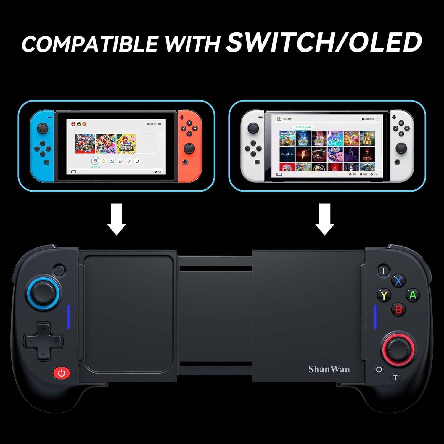 Controlador Inalámbrico ShanWan para Switch OLED - Turbo y Vibración