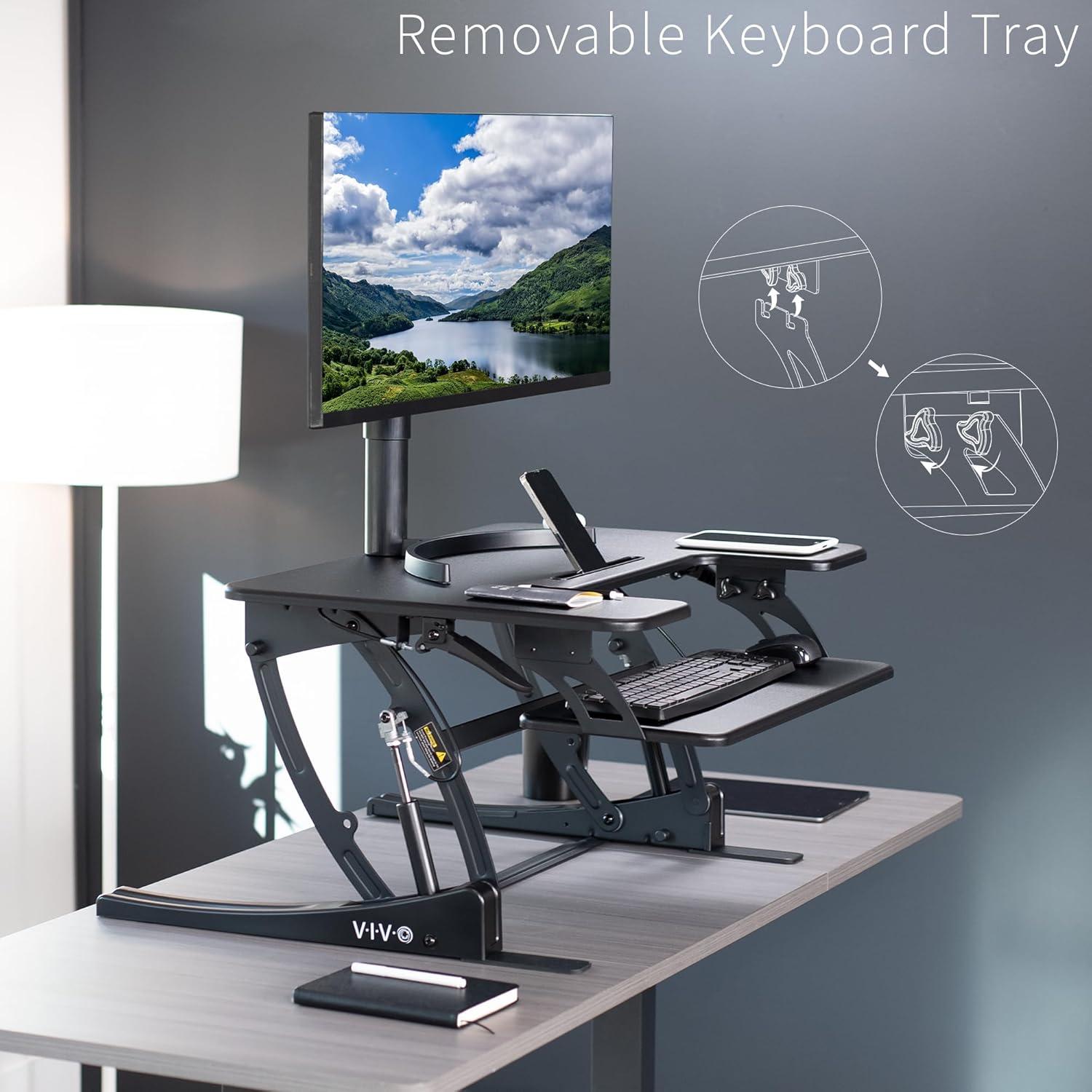 Escritorio Elevable VIVO Ajustable 81.3 cm Negro DESK-V000VS