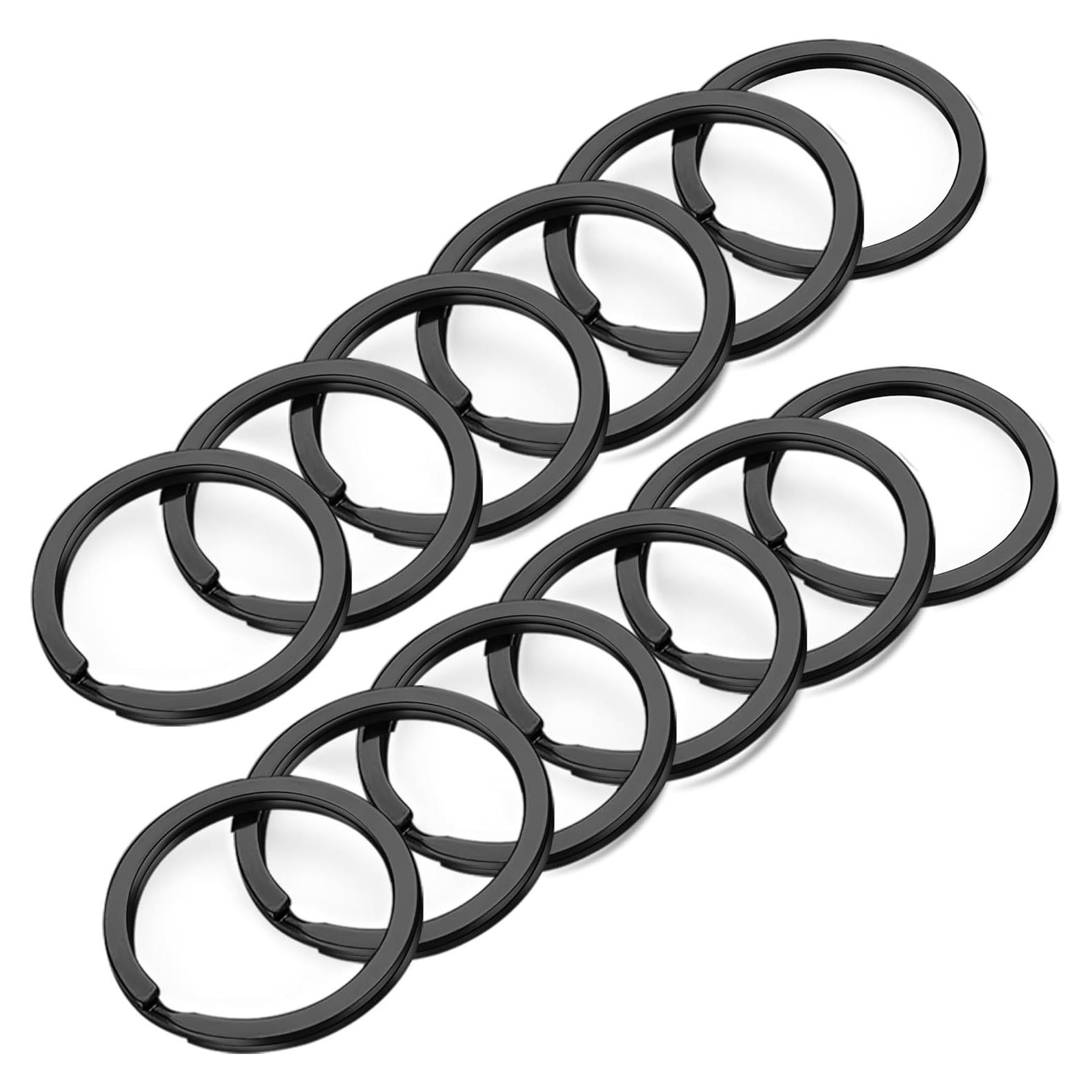 Anillos de Llave Gkeygo 12 pcs Acero Inoxidable 25mm Negro