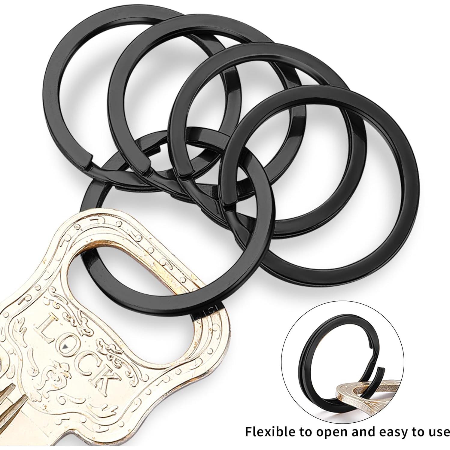 Anillos de Llave Gkeygo 12 pcs Acero Inoxidable 25mm Negro