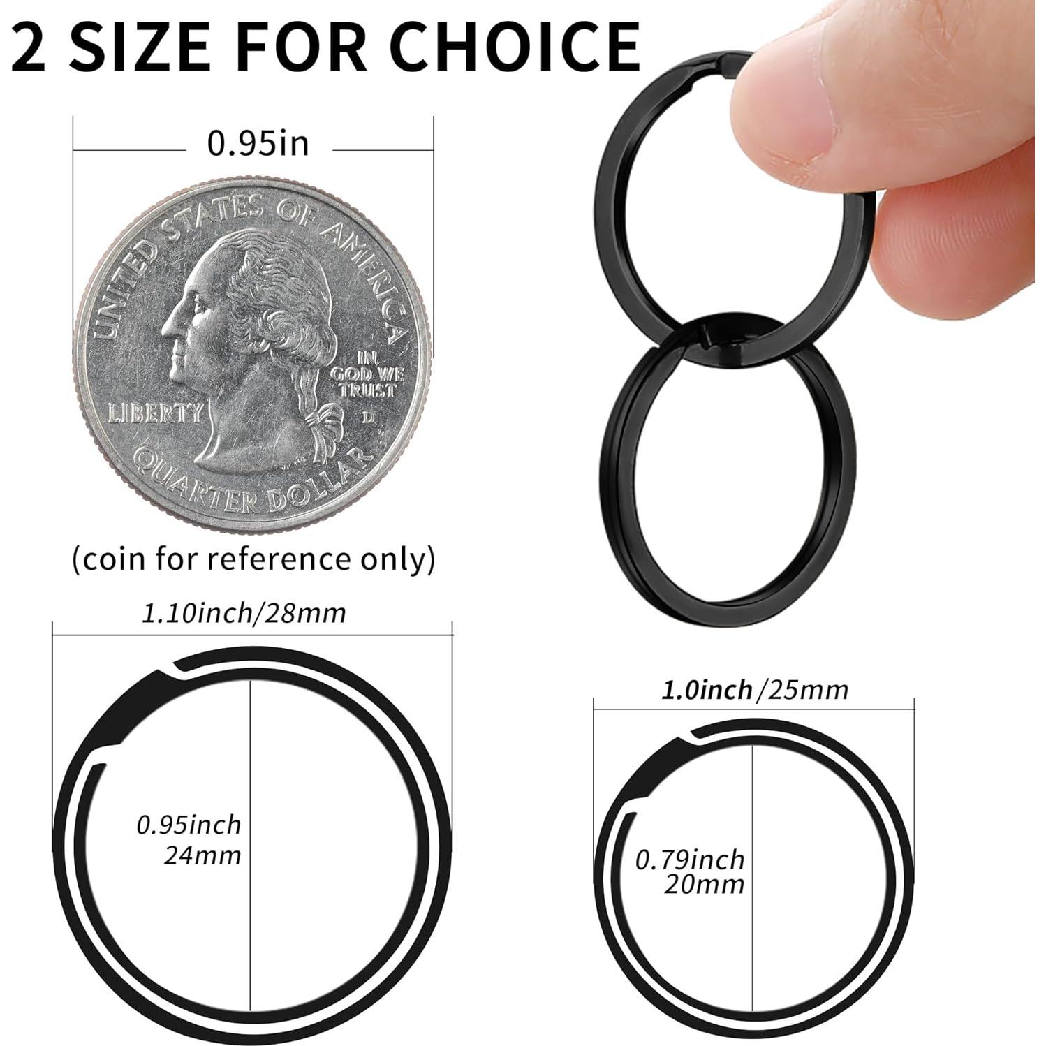 Anillos de Llave Gkeygo 12 pcs Acero Inoxidable 25mm Negro