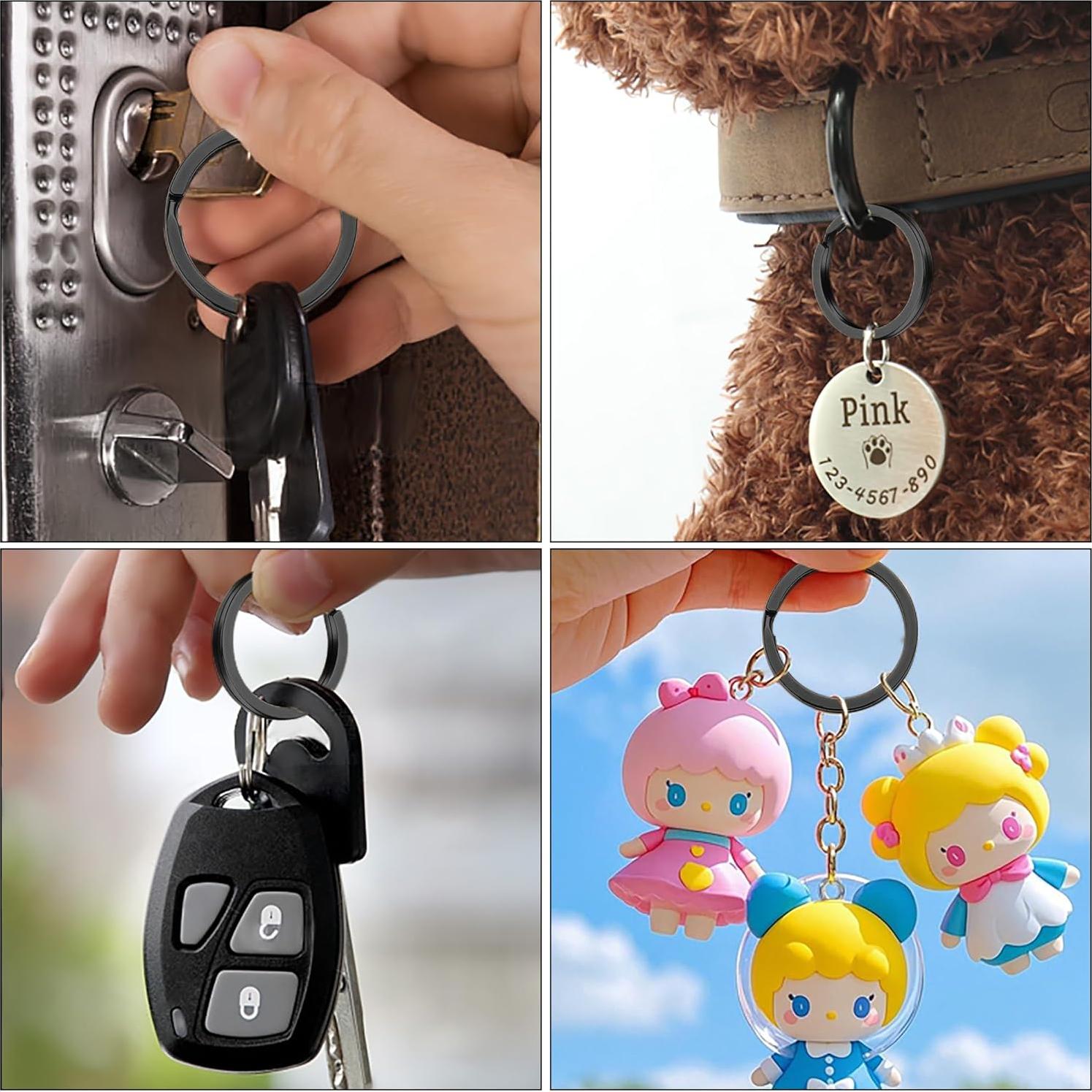 Anillos de Llave Gkeygo 12 pcs Acero Inoxidable 25mm Negro