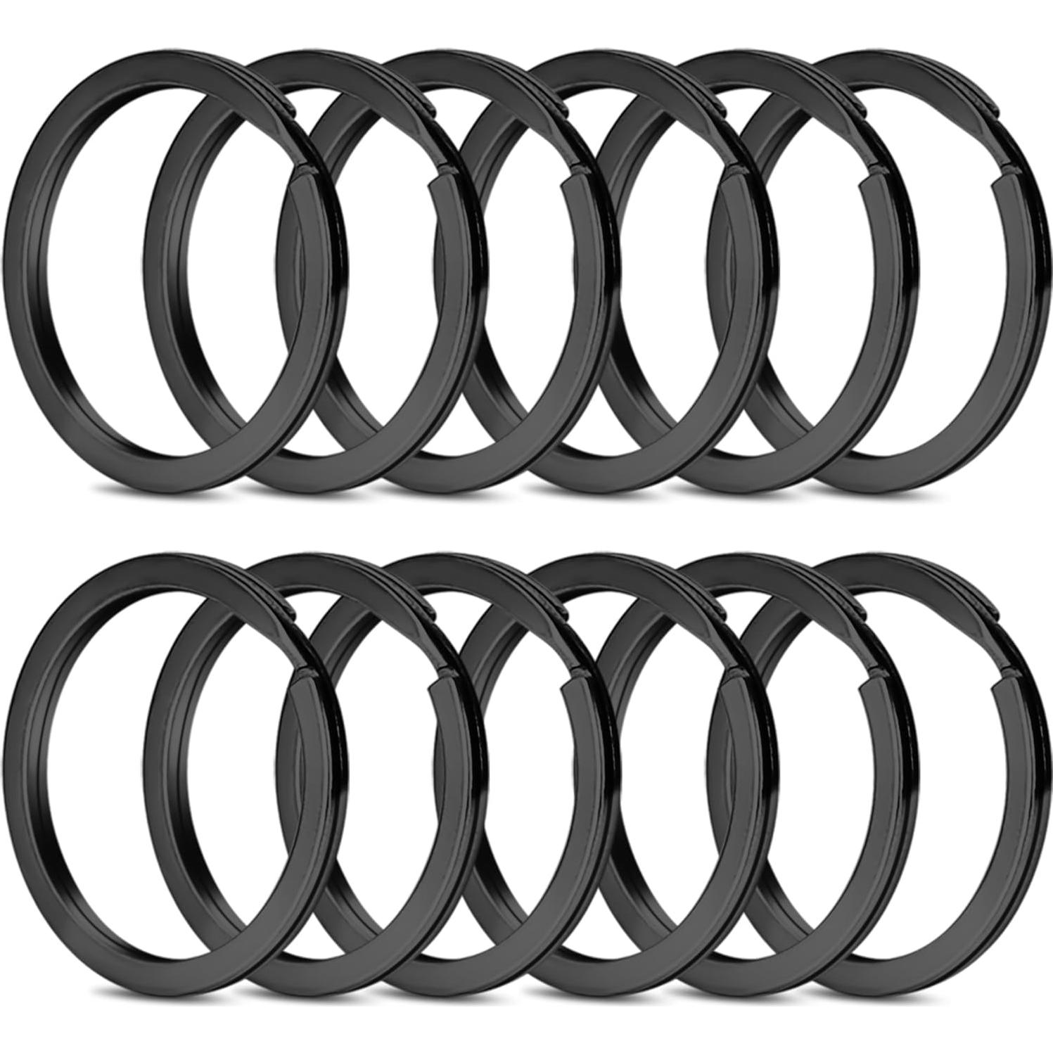 Anillos de Llave Gkeygo 12 pcs Acero Inoxidable 25mm Negro