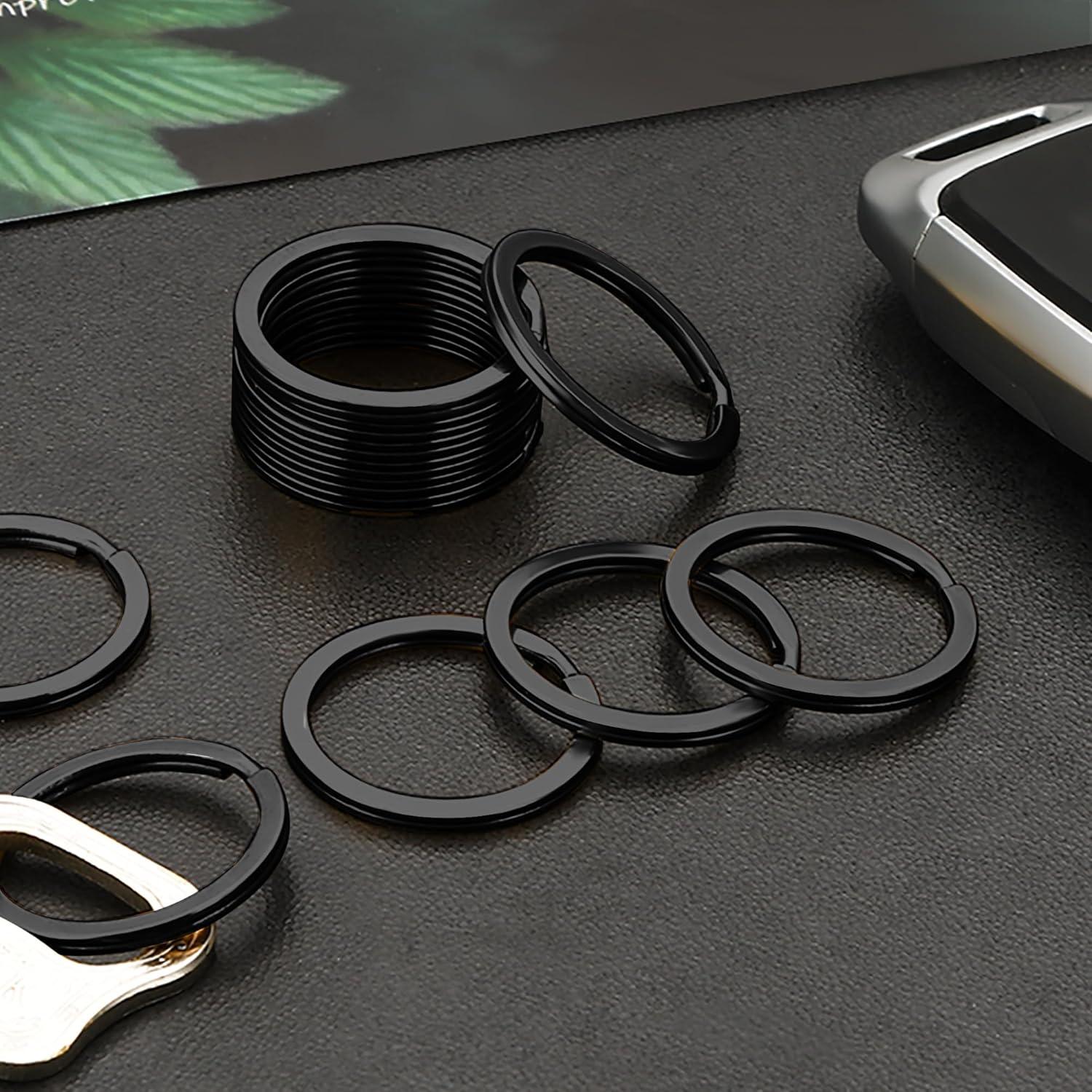 Anillos de Llave Gkeygo 12 pcs Acero Inoxidable 25mm Negro