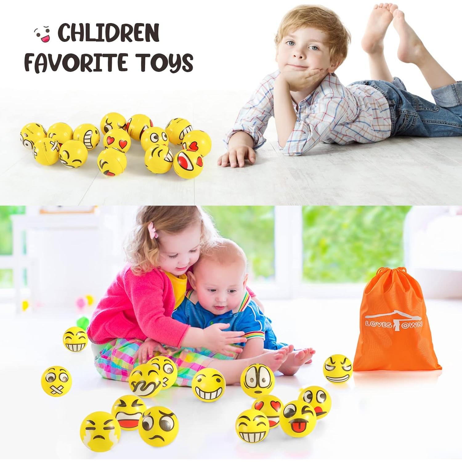 Pelotas Antiestrés Mini LOVESTOWN 36PCS 5cm Amarillas