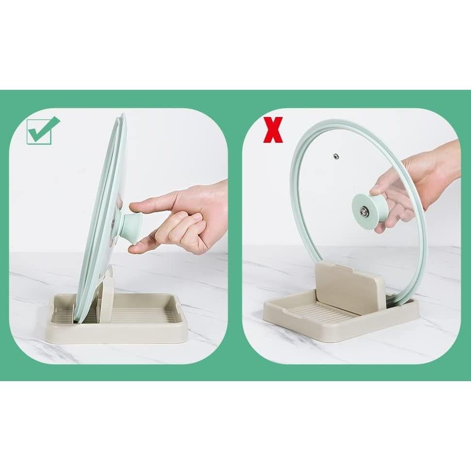 Soporte para Cucharas HUMUTA con Tapa Plegable Beige