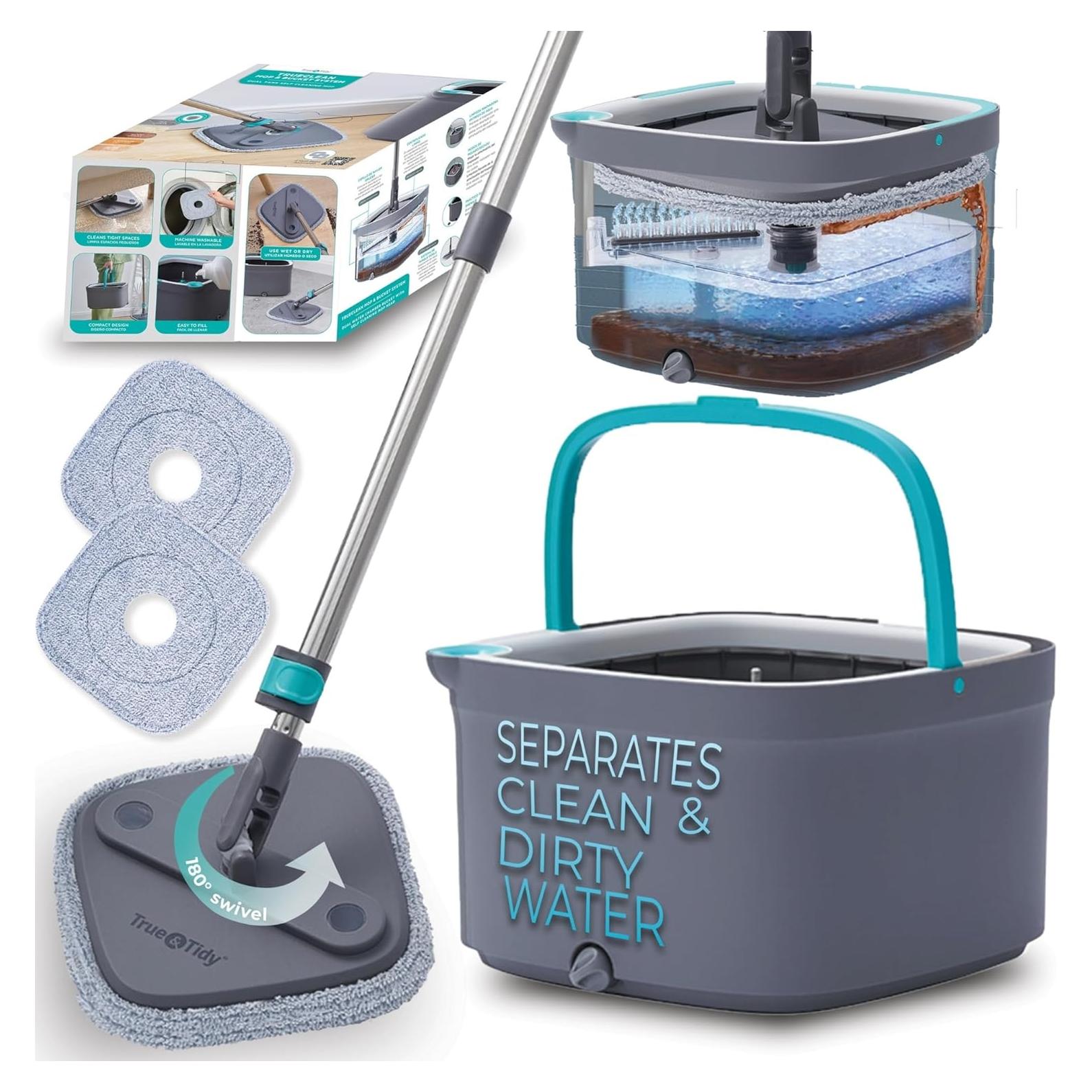 Sistema de Mopa y Cubo True & Tidy SPIN-800A 5L Doble Compartimento