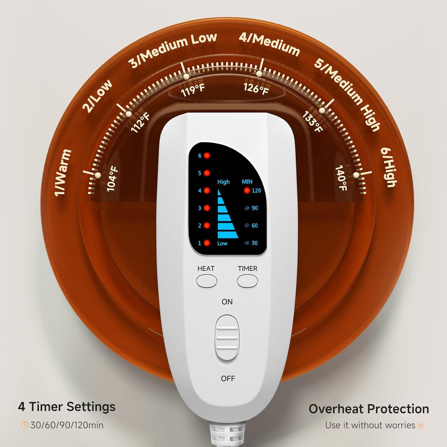 Almohadilla Térmica TATOWN XXXL 43x84cm 6 Niveles Calor