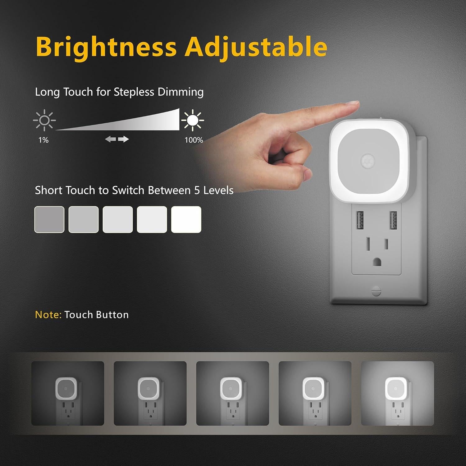 Paquete de 2 luces nocturnas YUNLEX con sensor de movimiento