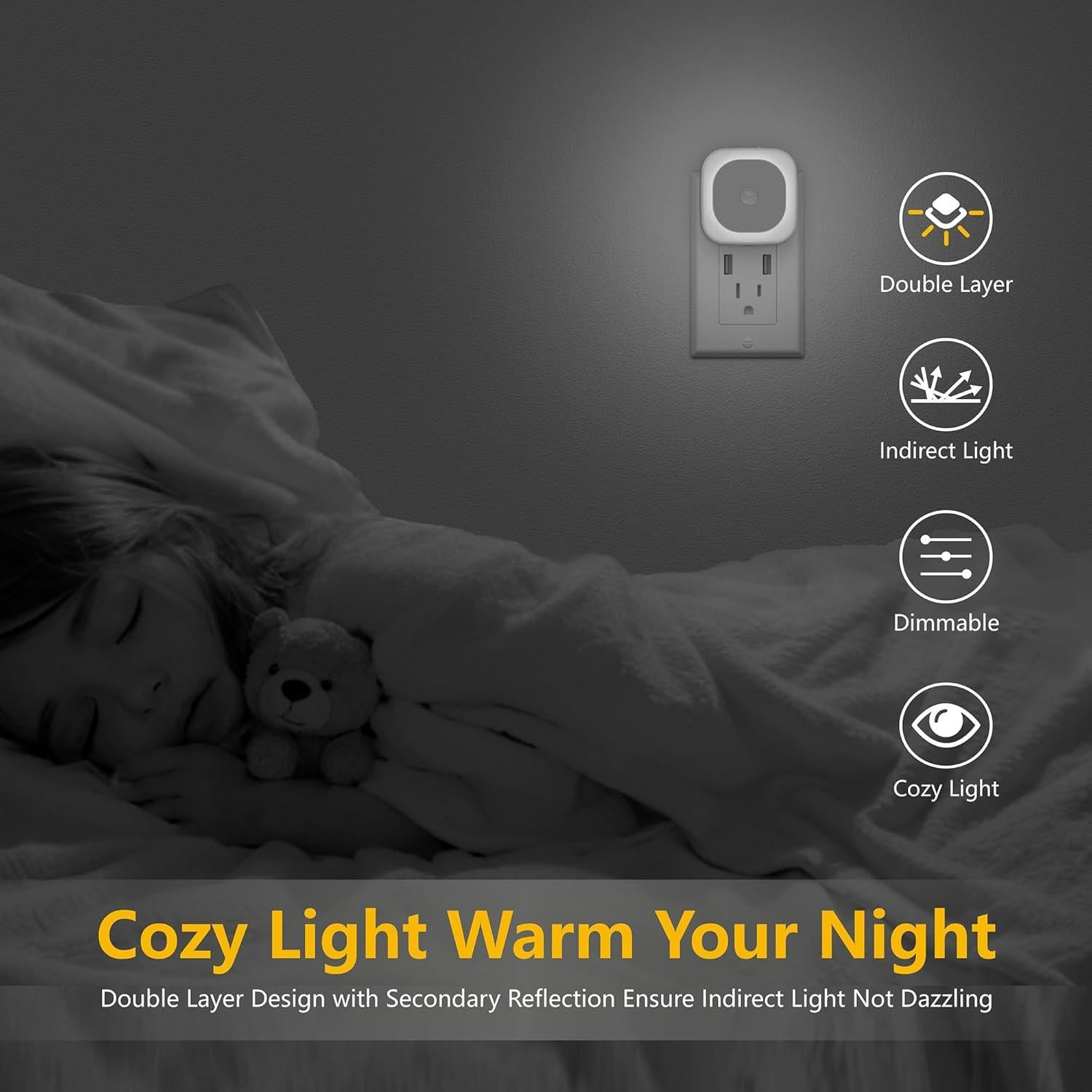 Paquete de 2 luces nocturnas YUNLEX con sensor de movimiento