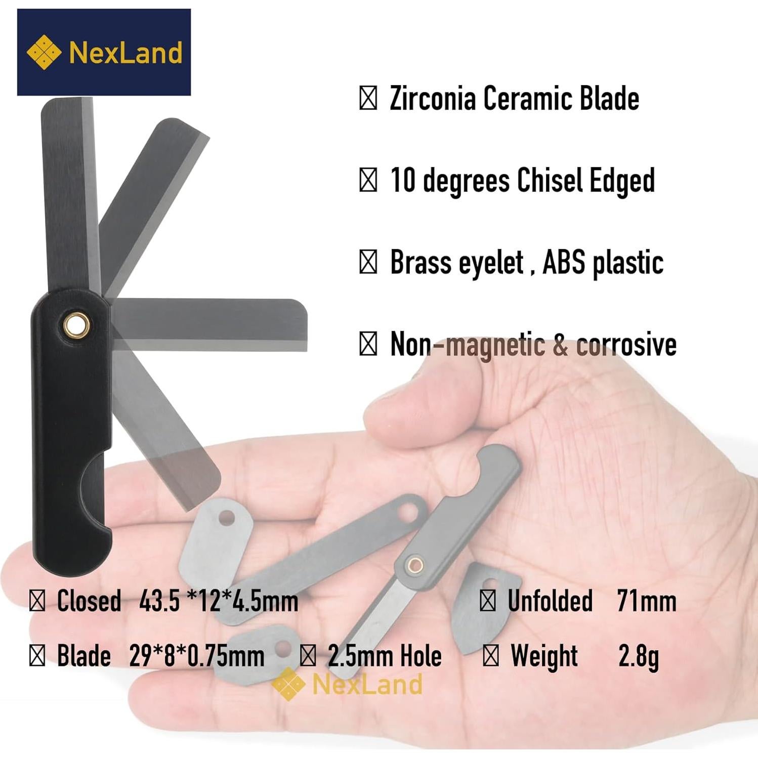 Cuchilla Cerámica Plegable NexLand CK1 Micro EDC 7.1cm