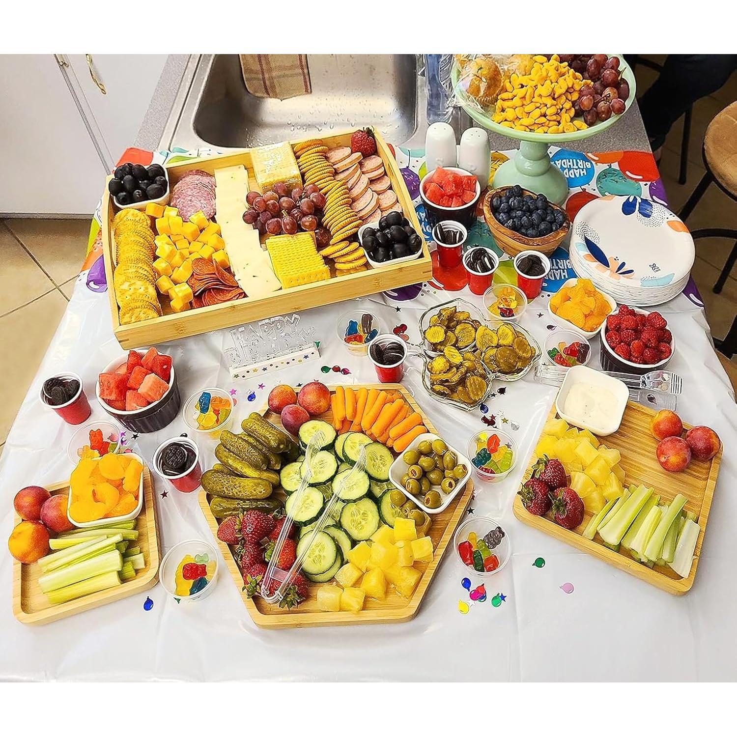 Set de Bandejas de Bambú PAFREWOG 42x30cm con Mango