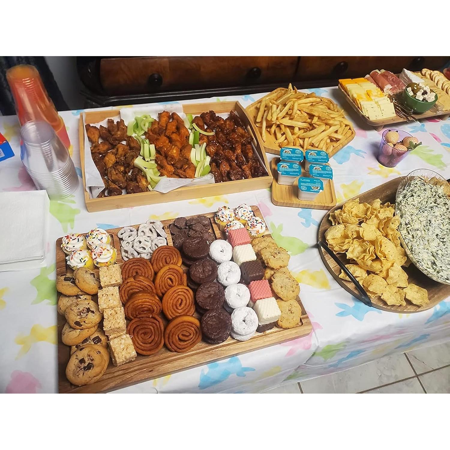 Set de Bandejas de Bambú PAFREWOG 42x30cm con Mango