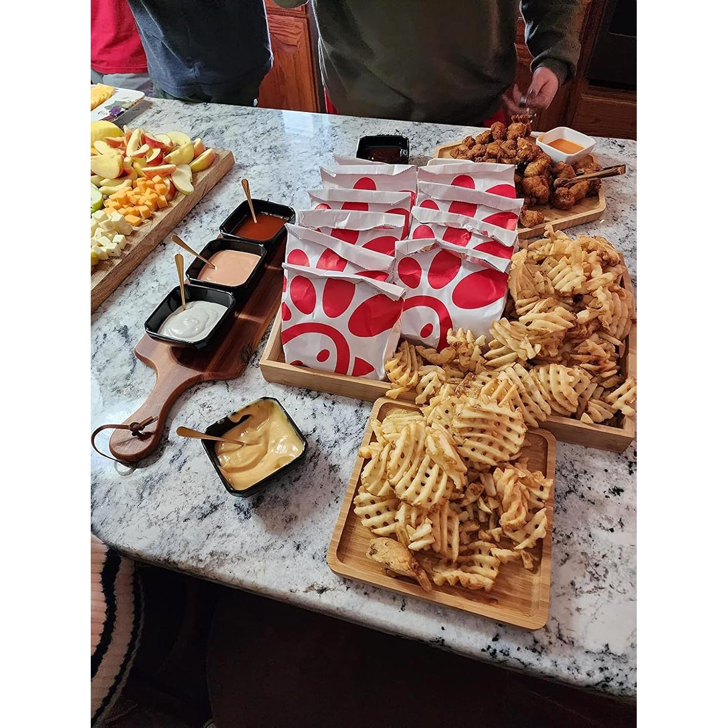 Set de Bandejas de Bambú PAFREWOG 42x30cm con Mango