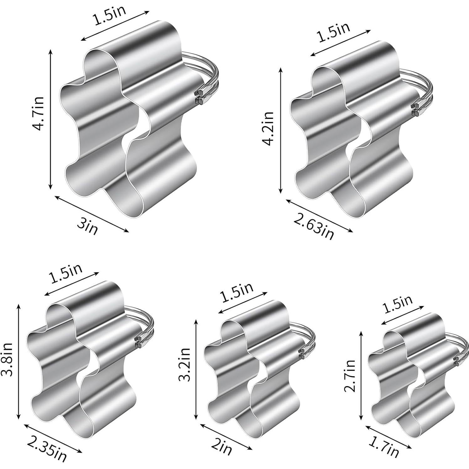 Juego de Cortadores de Galletas Navidad ALLTOP 5 Piezas Acero Inoxidable
