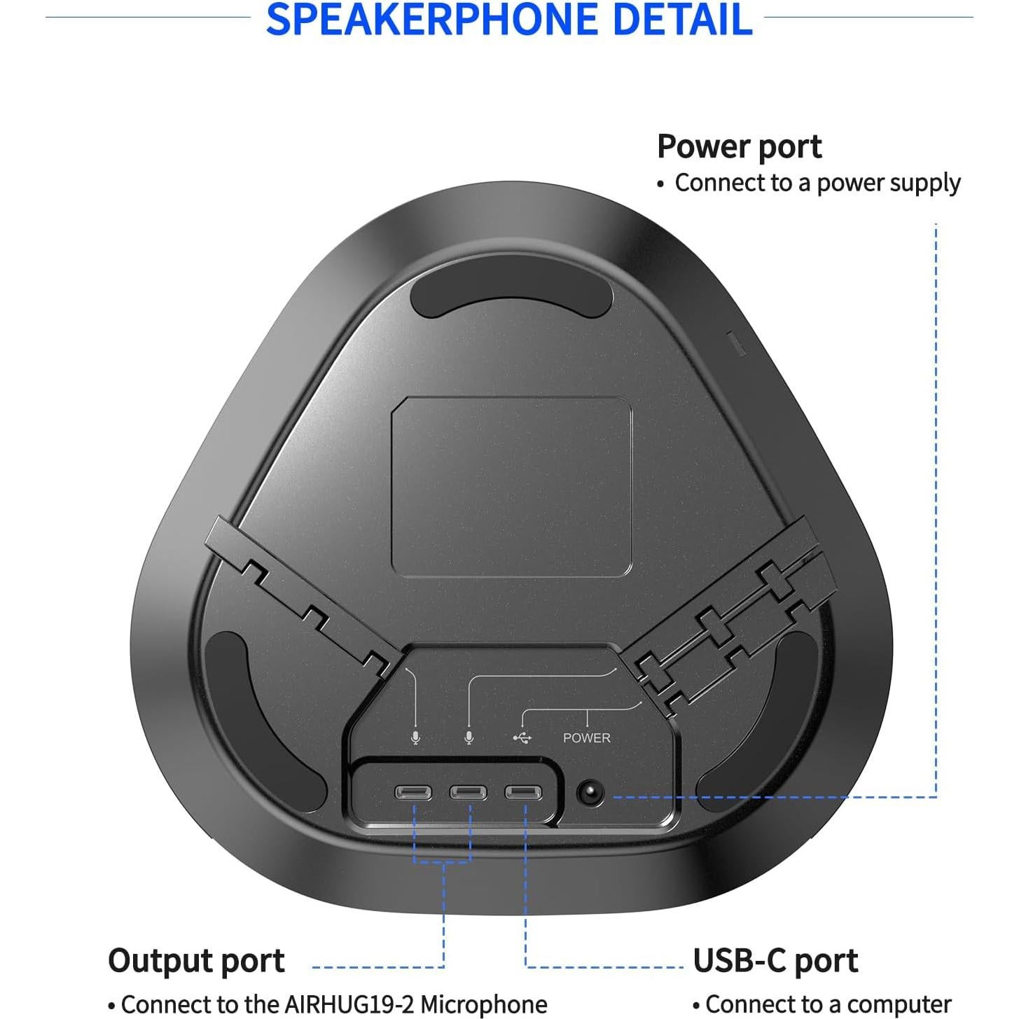 Altavoz Bluetooth AIRHUG 19 con 2 Micrófonos USB 360°