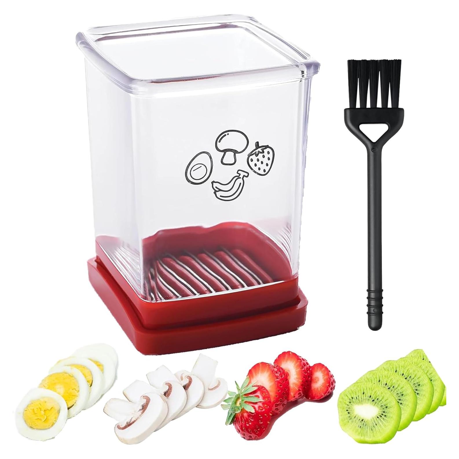 Cortador de Frutas HOIRIX Rojo con Placa de Presión 10.6 cm