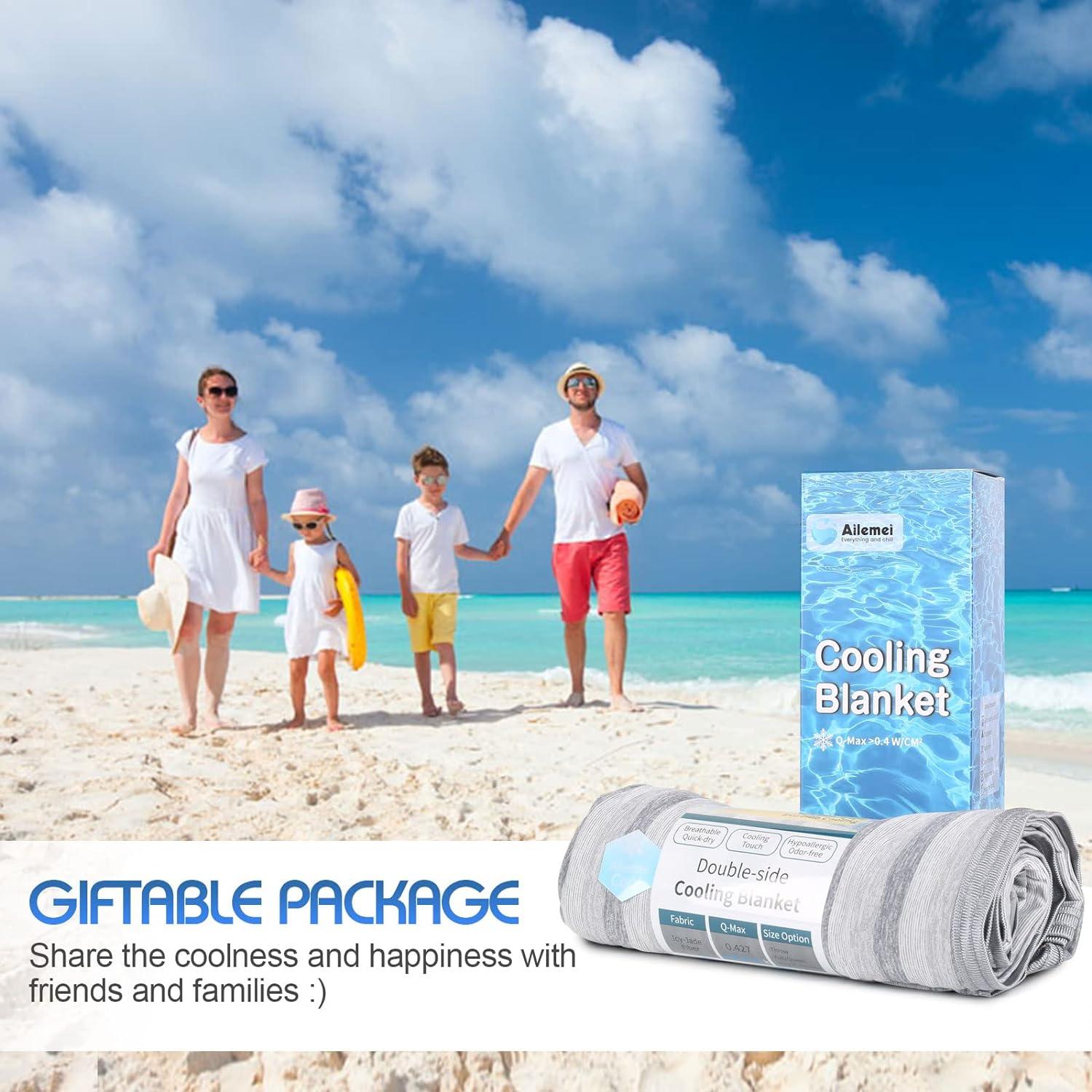 Manta de Enfriamiento Ailemei XL 127x178cm Doble Cara Grises