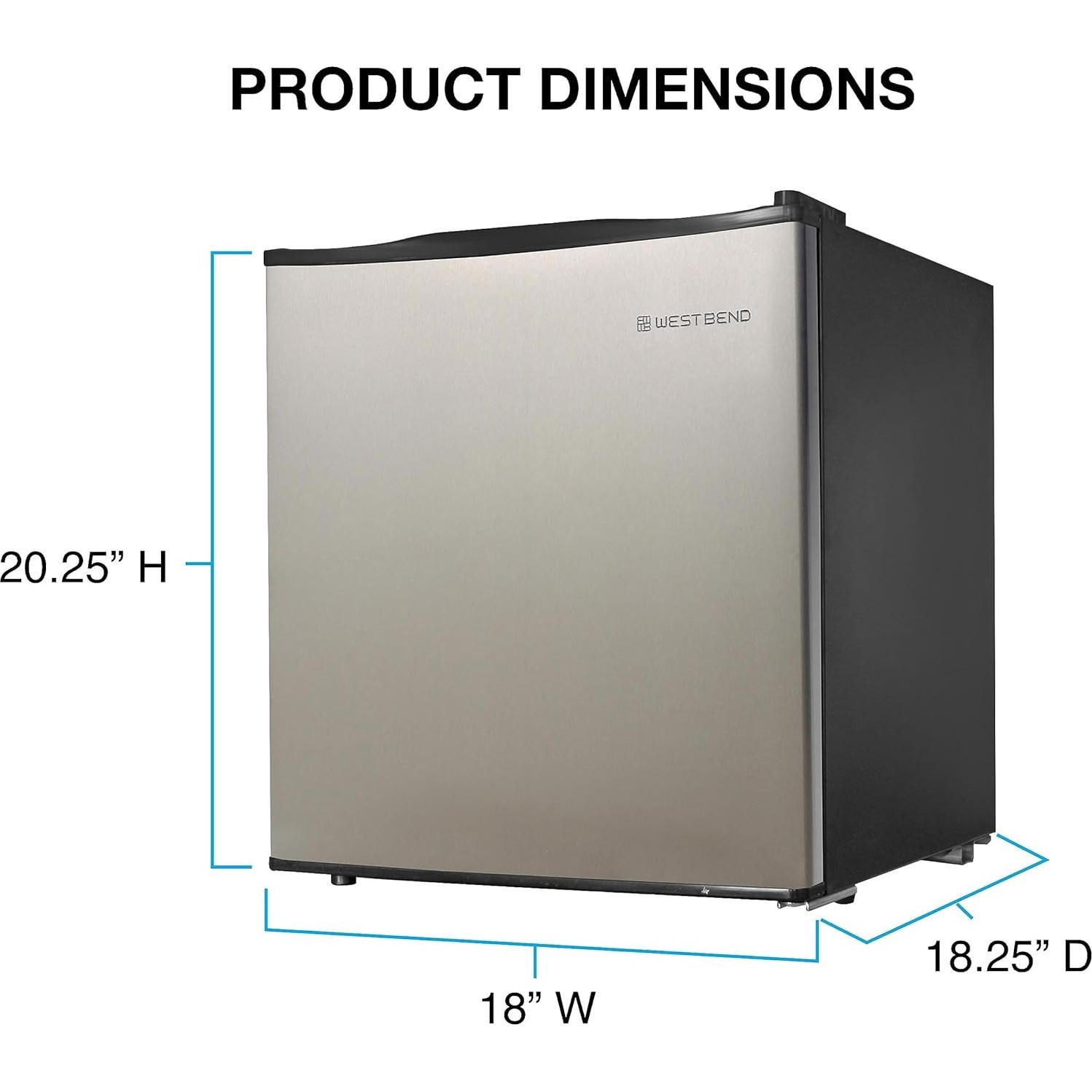 Refrigerador Compacto West Bend 1.7 Pies³ Metálico Energy Star