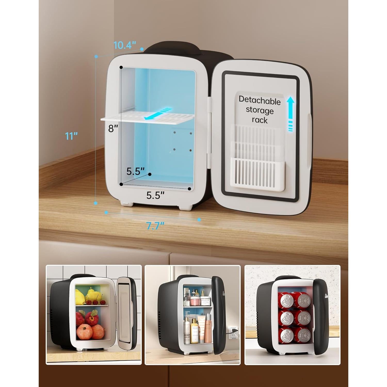 Mini Nevera BEICHEN 4L Compacta Enfriamiento Rápido Negro