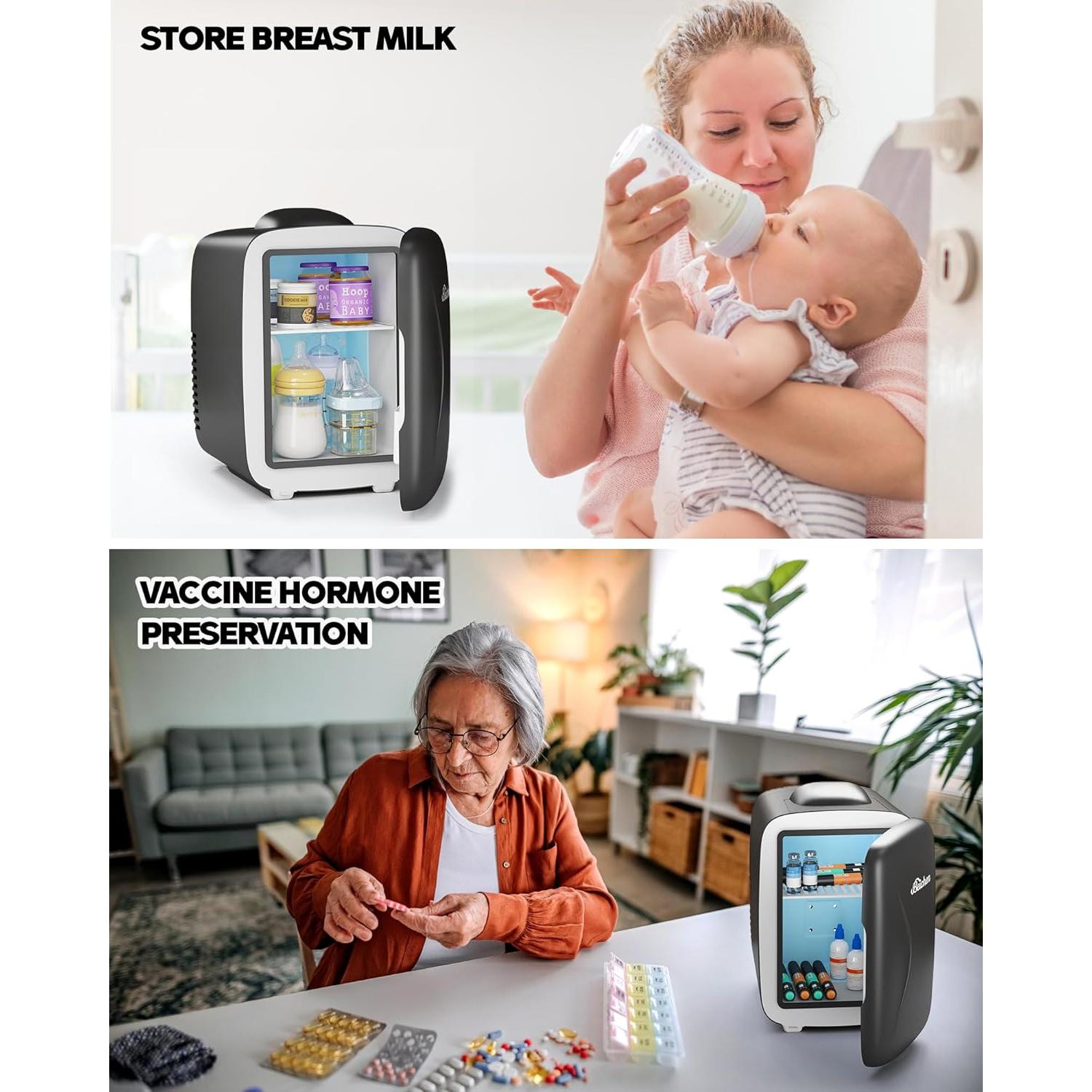 Mini Nevera BEICHEN 4L Compacta Enfriamiento Rápido Negro