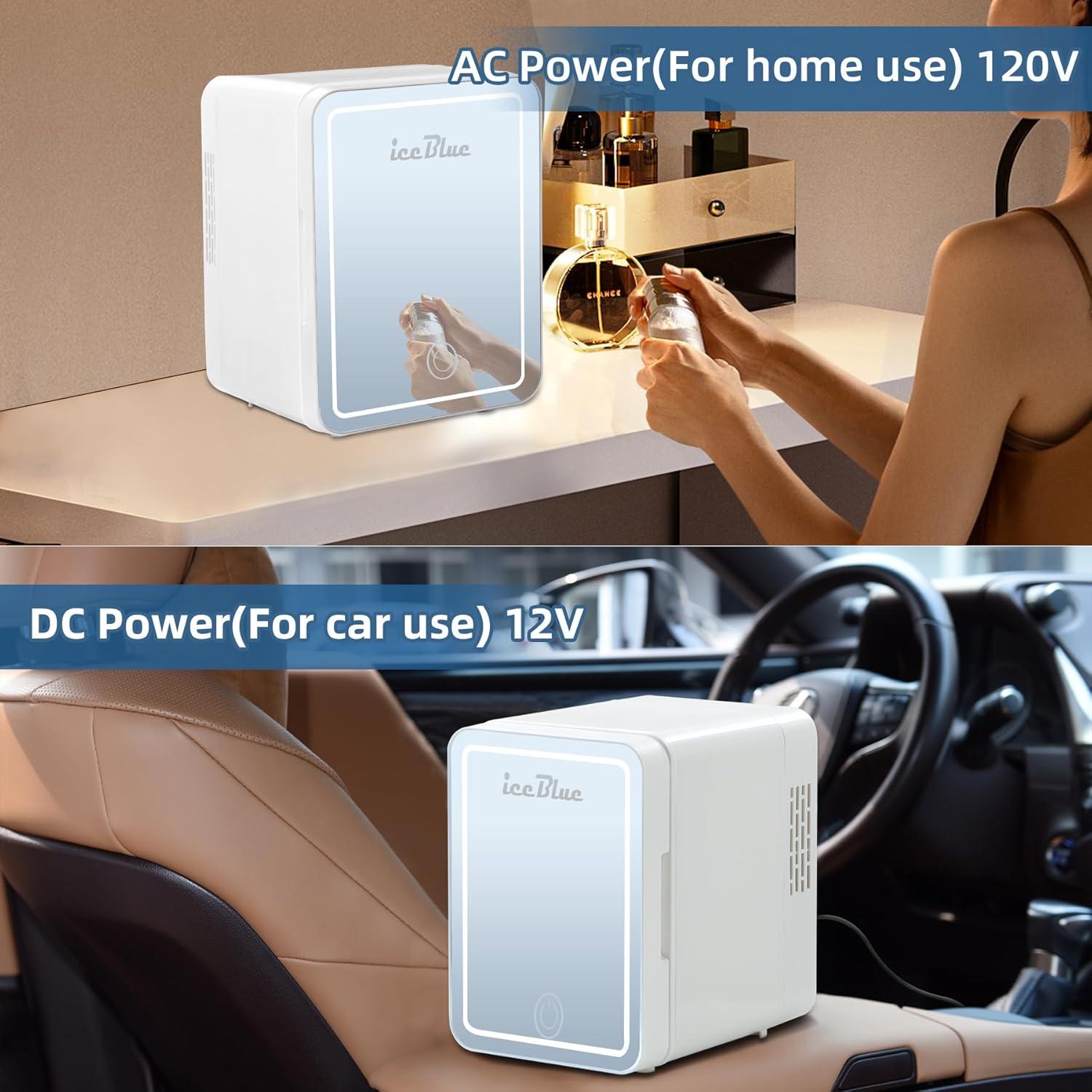 Mini Refrigerador de Belleza Iceblue 4L con Espejo LED Blanco