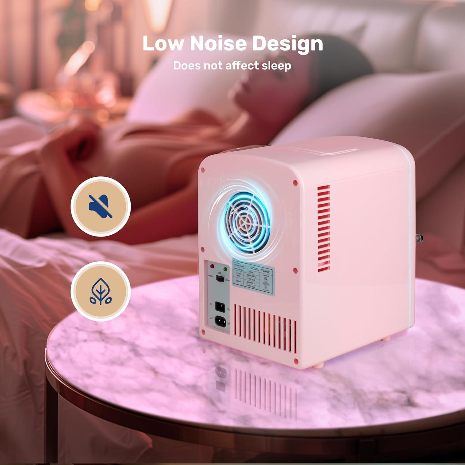 Nevera Mini Simple Deluxe 4L Rosa, Portátil y Ecológica