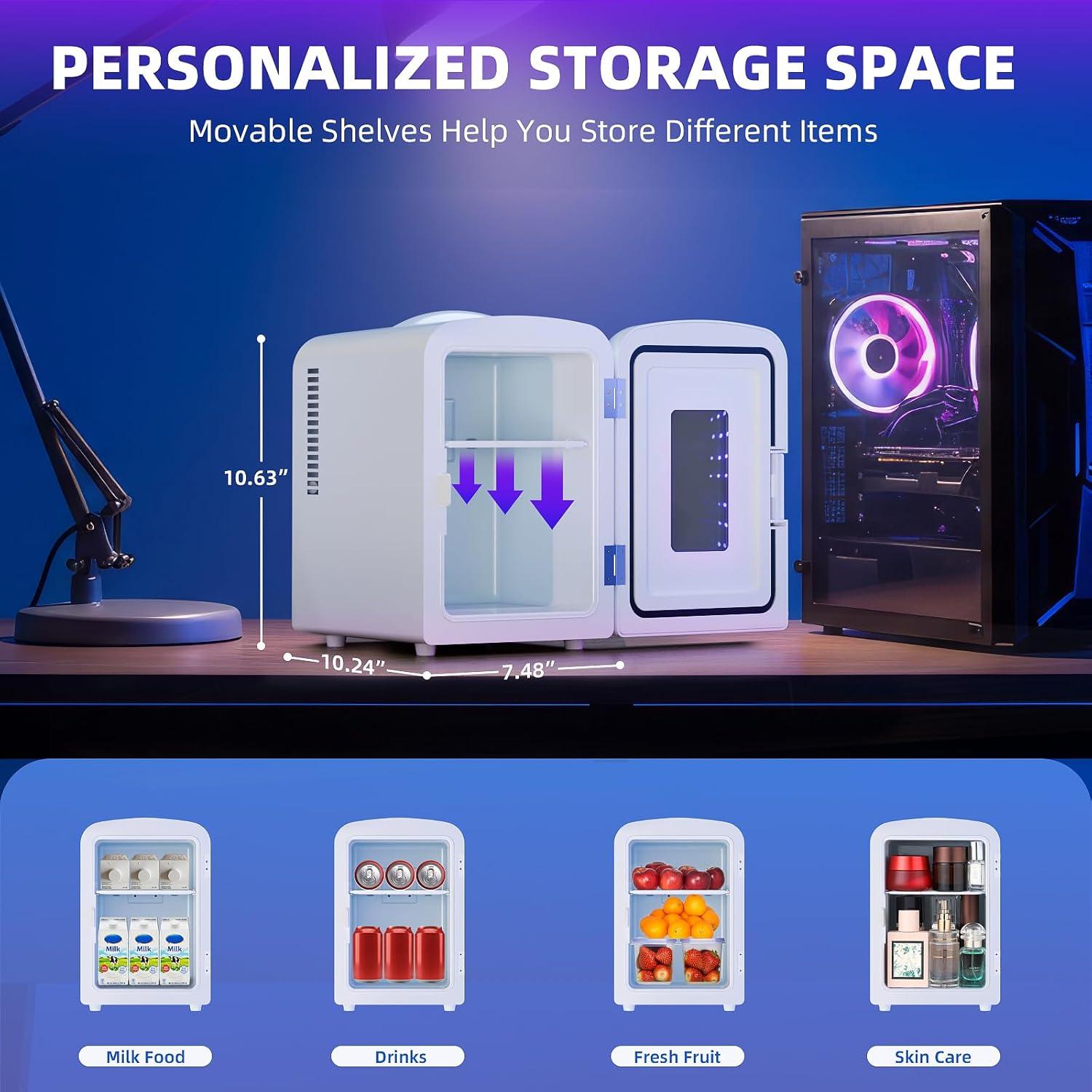 Refrigerador Mini Compacto Antarctic Star 4L Blanco LED