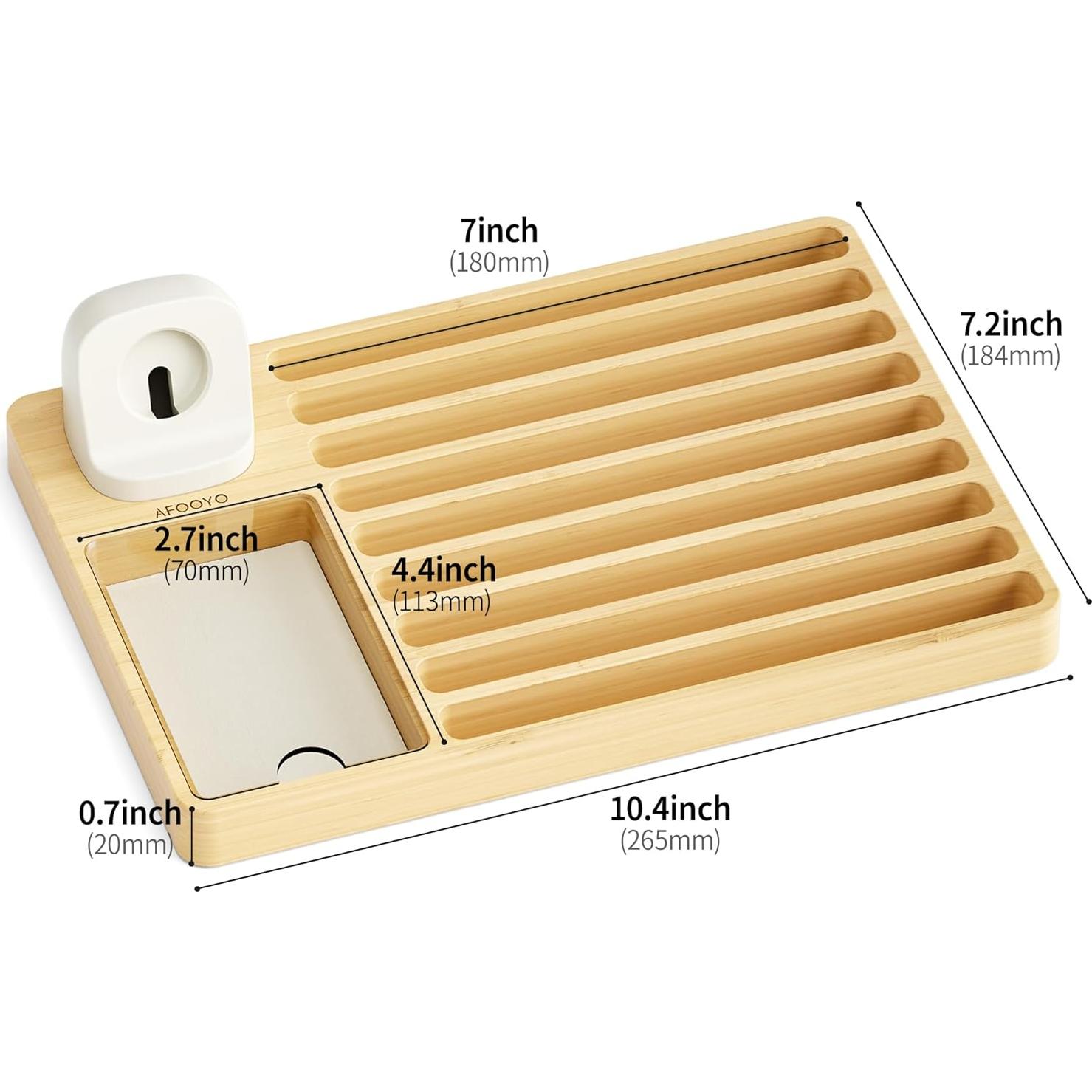 Organizador de Correas de Reloj AFOOYO de Bambú con Carga