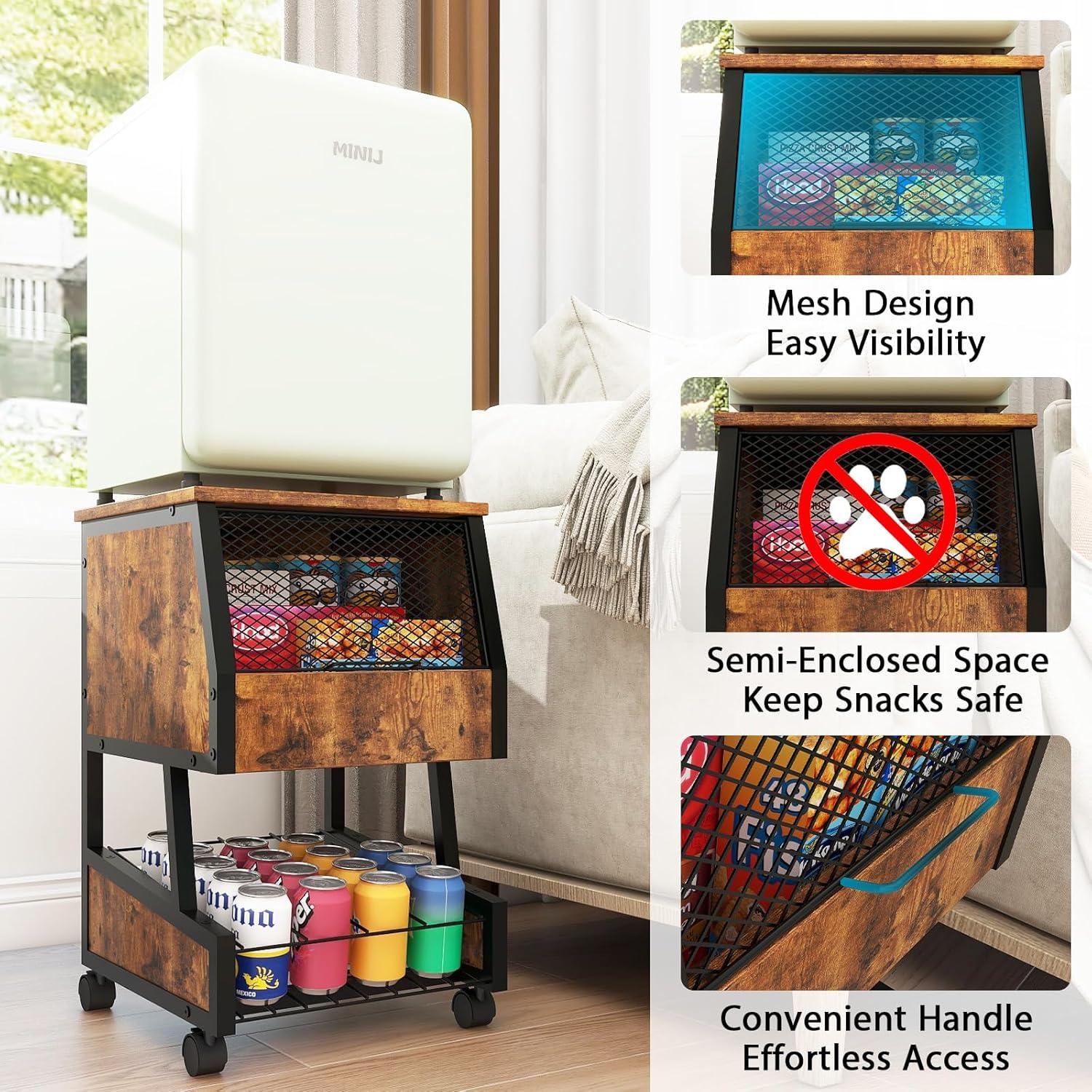 Soporte Compacto para Refrigerador PUNCIA 3 Niveles con Ruedas