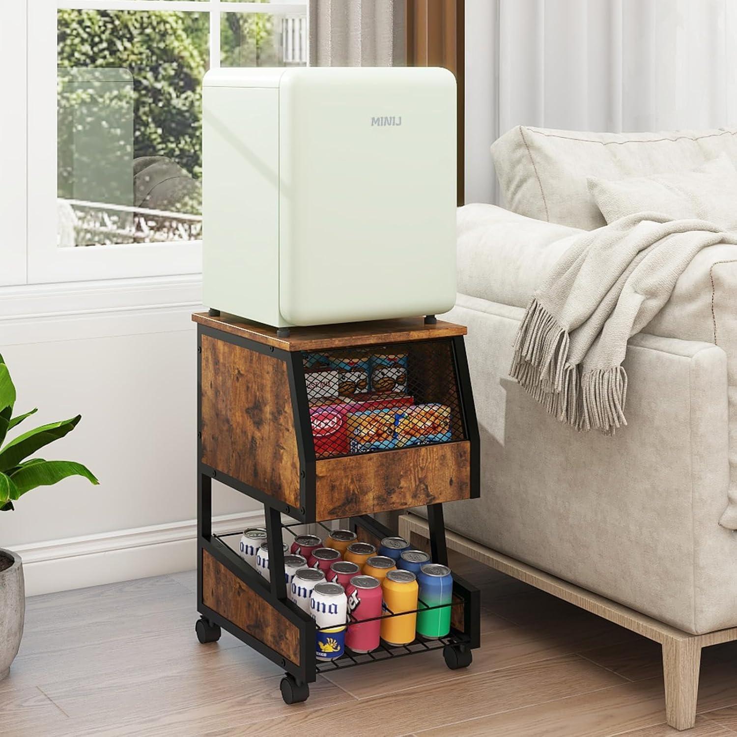 Soporte Compacto para Refrigerador PUNCIA 3 Niveles con Ruedas