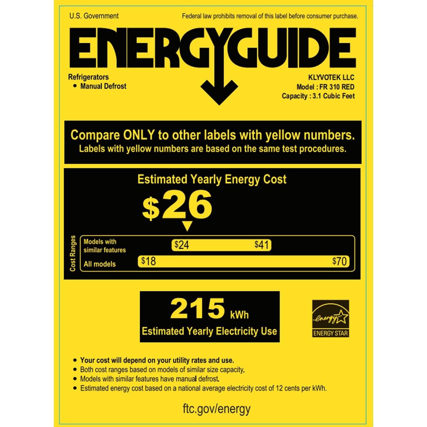 Frestec 3.1 CU' Mini Refrigerator, Compact Refrigerator, Small Refrigerator with Freezer, Red (FR 310 RED)