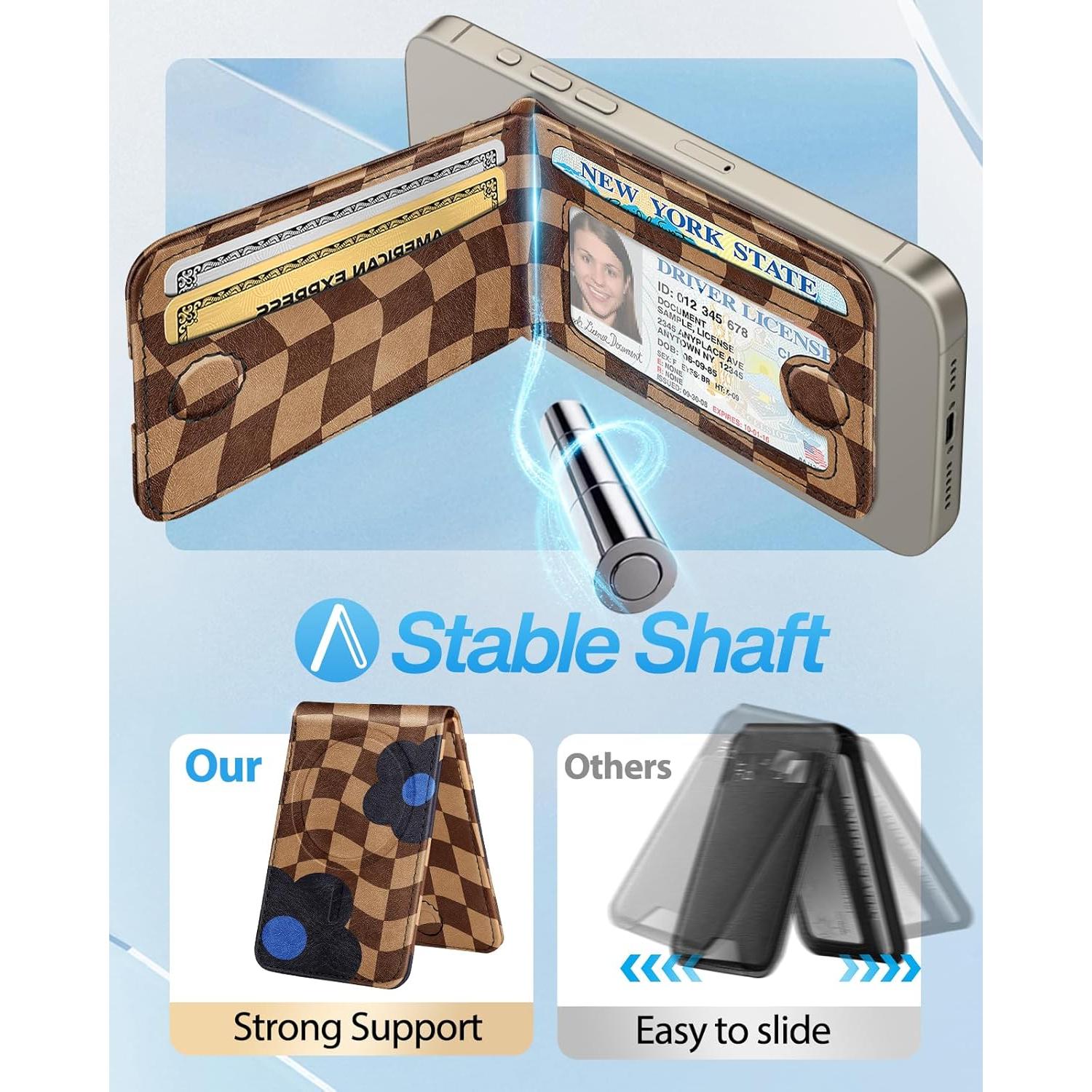 Cartera Magnética Shorogyt para iPhone 12-16, Bloqueo RFID, 5 Tarjetas