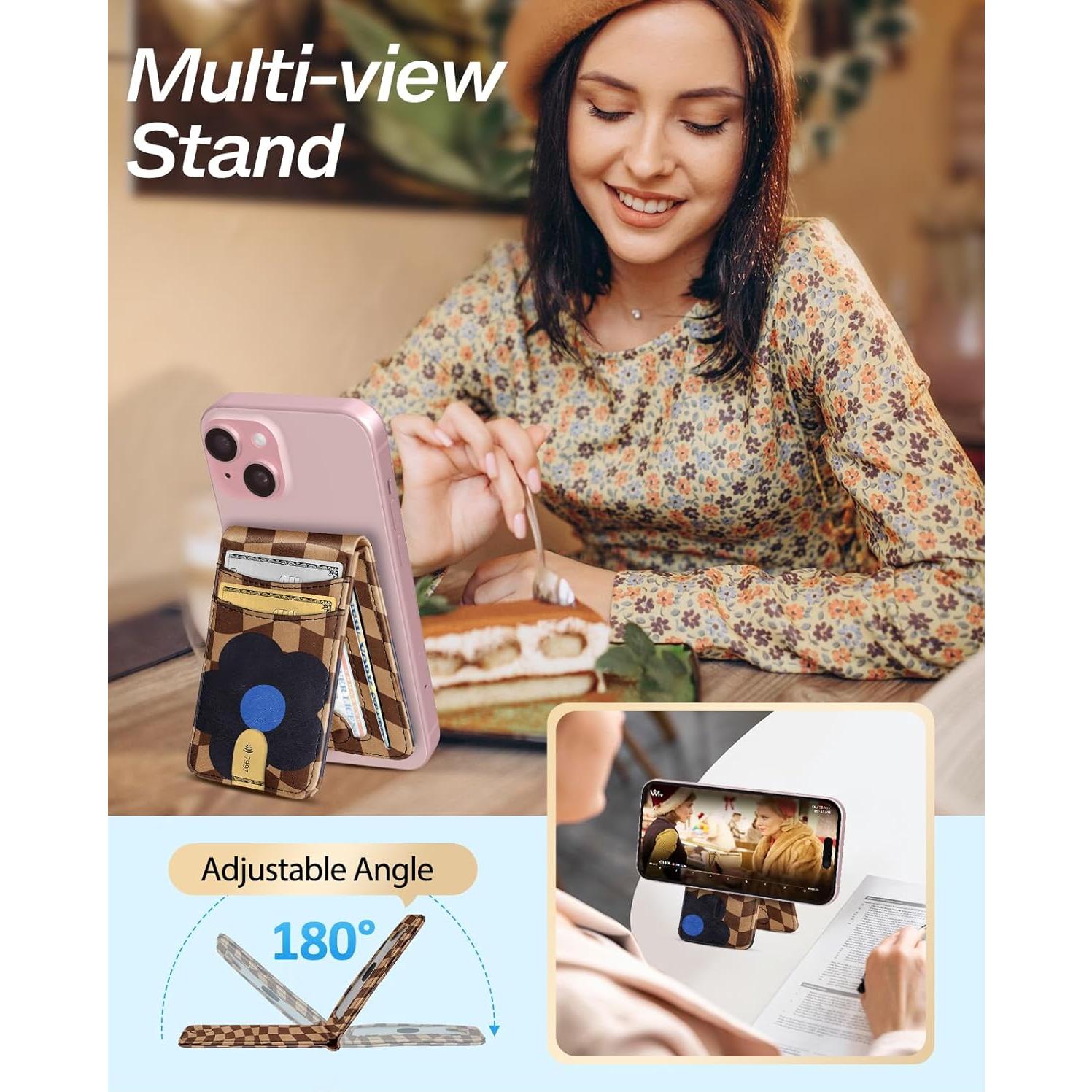 Cartera Magnética Shorogyt para iPhone 12-16, Bloqueo RFID, 5 Tarjetas