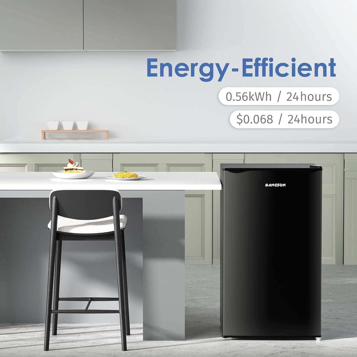 Mini Nevera BANGSON 90L con Congelador, Eficiente y Silenciosa