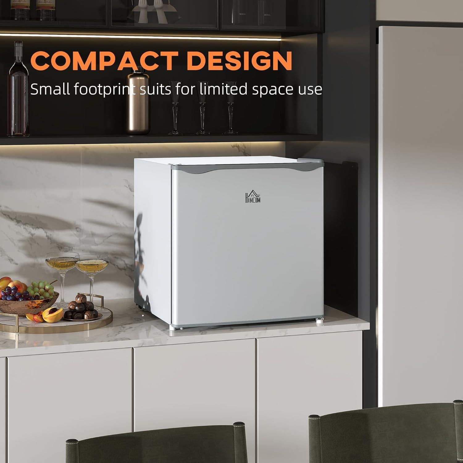Congelador Vertical Compacto HOMCOM 1.1 Pies Cúbicos Gris