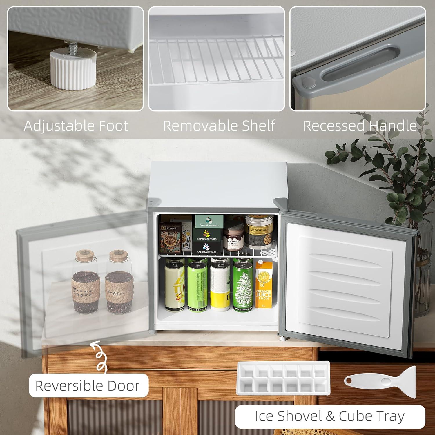 Congelador Vertical Compacto HOMCOM 1.1 Pies Cúbicos Gris